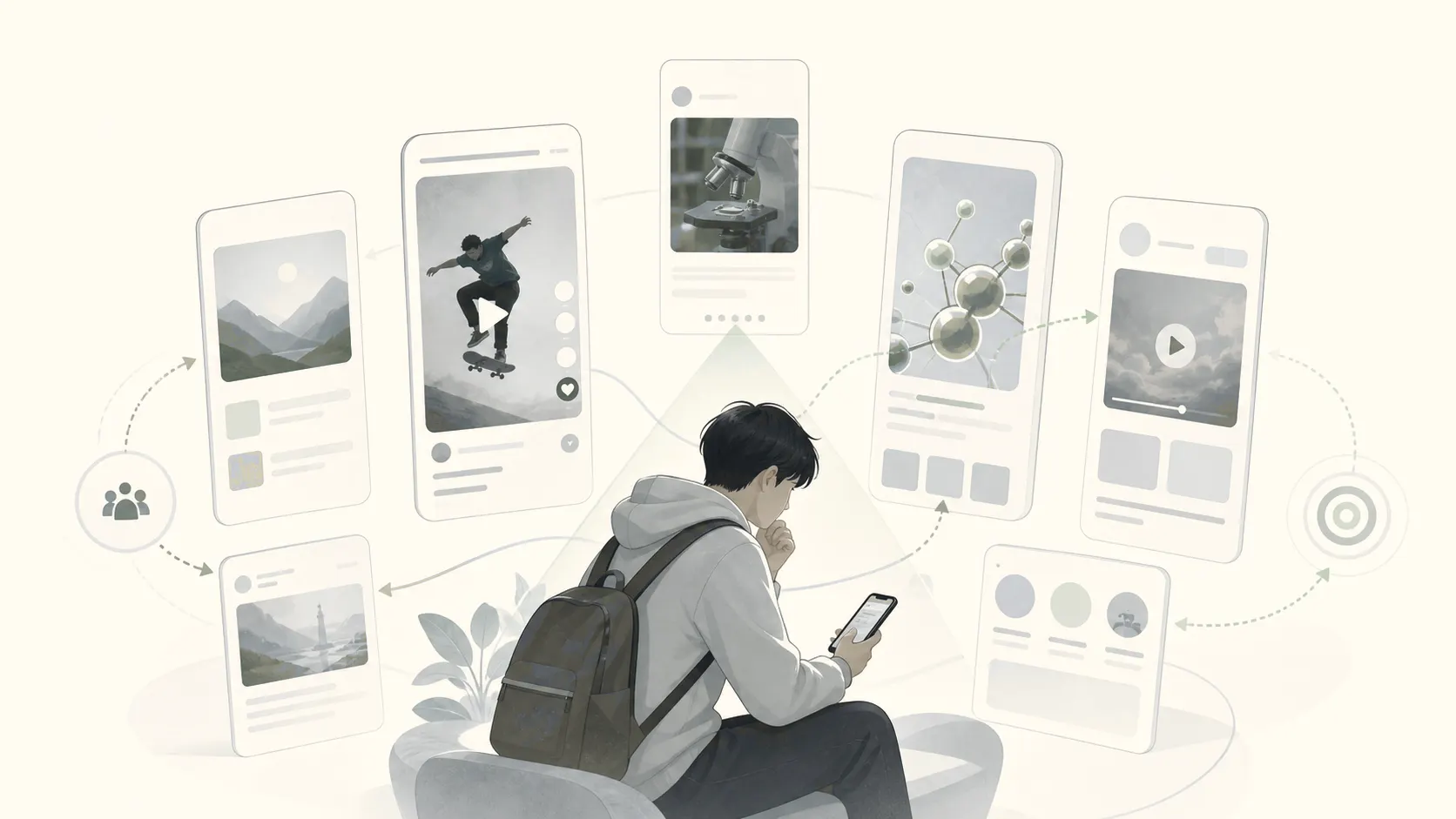 A student choosing online communication formats designed for attention