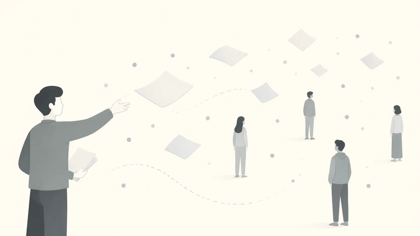 Flyers scattered toward an untargeted audience
